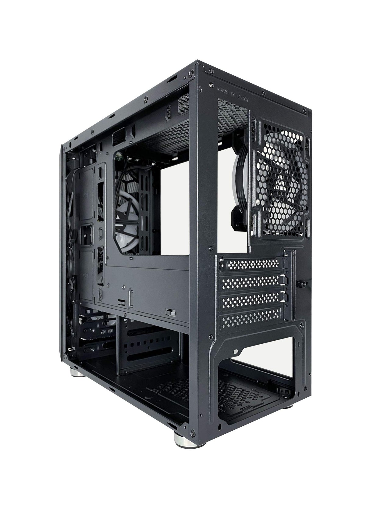 Apevia Prodigy-BK Micro-ATX - Carcasa para Juegos con 1 Panel de Vidrio Templado, Puertos USB 3.0/USB 2.0/Audio, 3 Ventiladores RGB, Marco Negro
