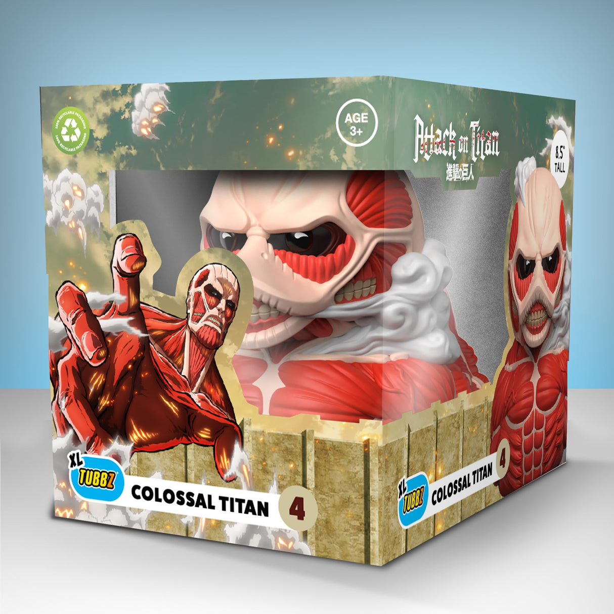 TUBBZ XL: Attack on Titan - Colossal Titan Figura Gigante Coleccionable de Pato de Goma Disfrazado