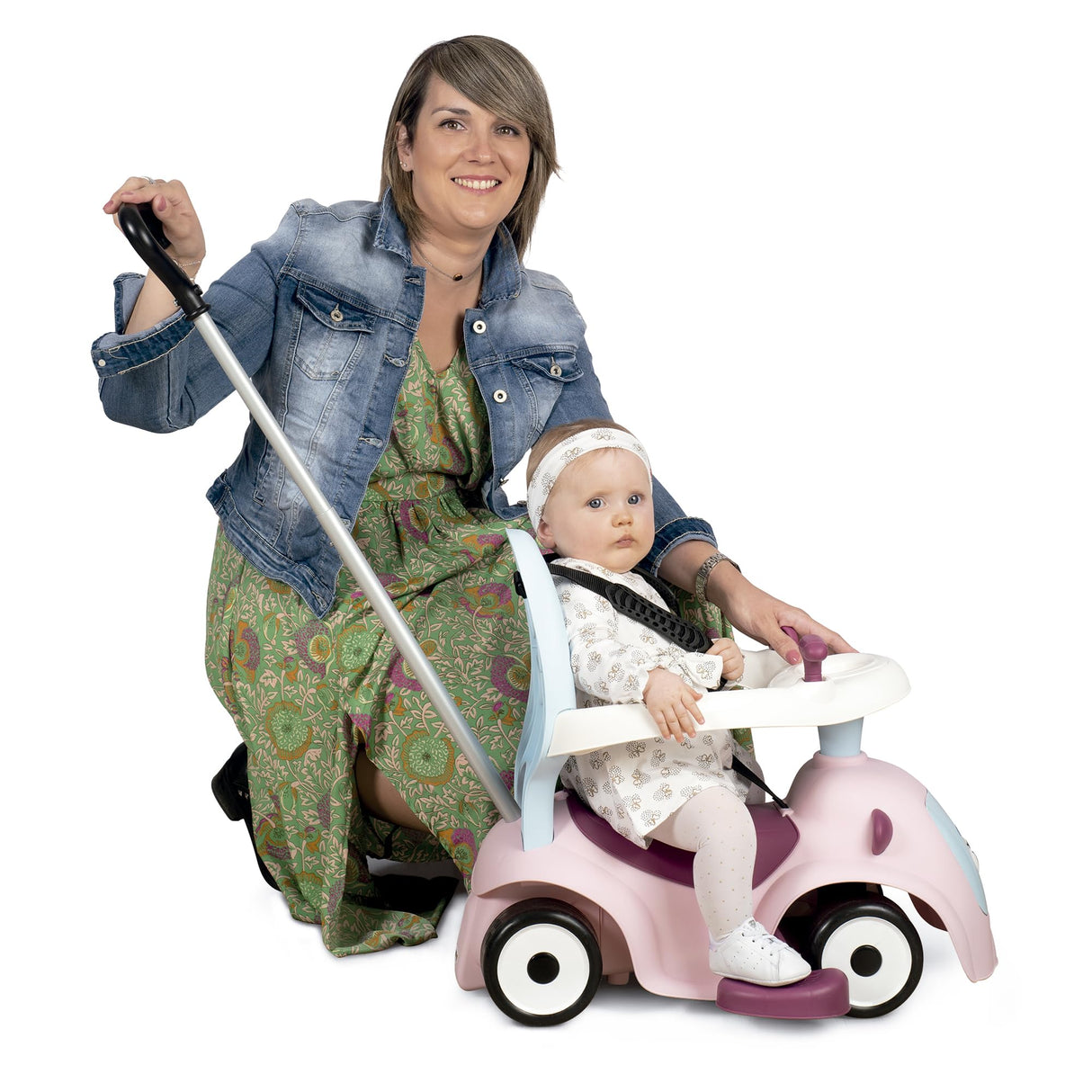 Smoby - Maestro Balade Pink Ride-On - para ni�os a Partir de 6 Meses - Actualizable - Silent Wheels - Bocina