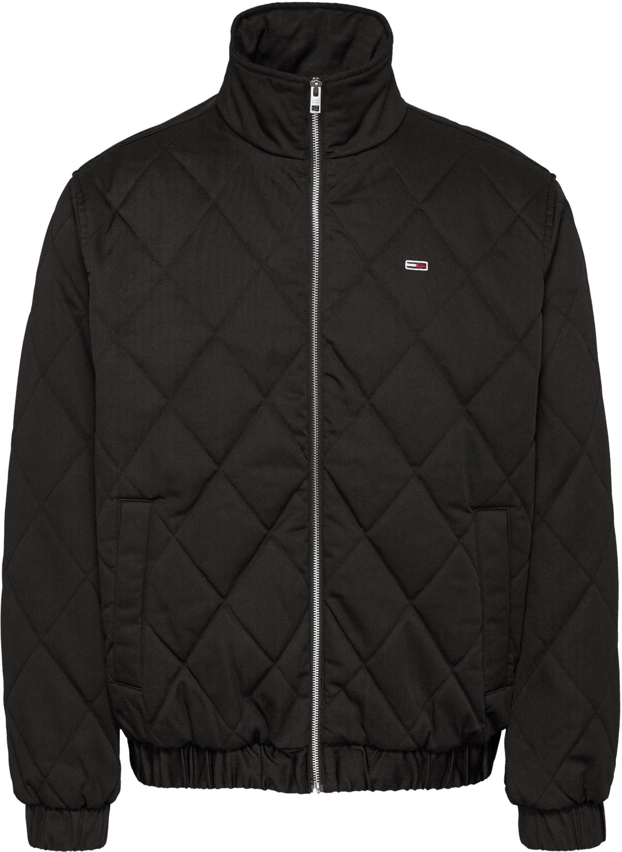 Tommy Jeans Cazadora Acolchada Hombre Essential Quilted Jacket con Cremallera, Negro (Black), L
