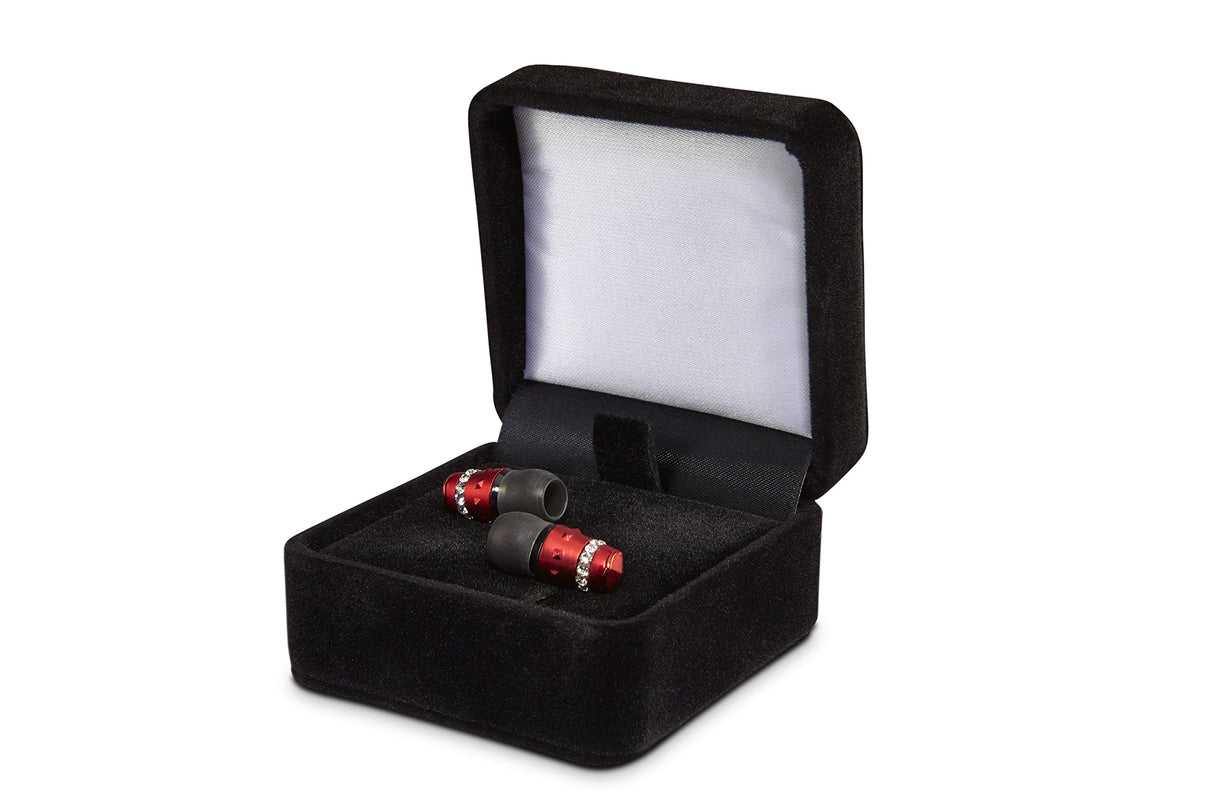 Maroo ICE Collection - Earphones with Clear Crystals - Scarlet Red