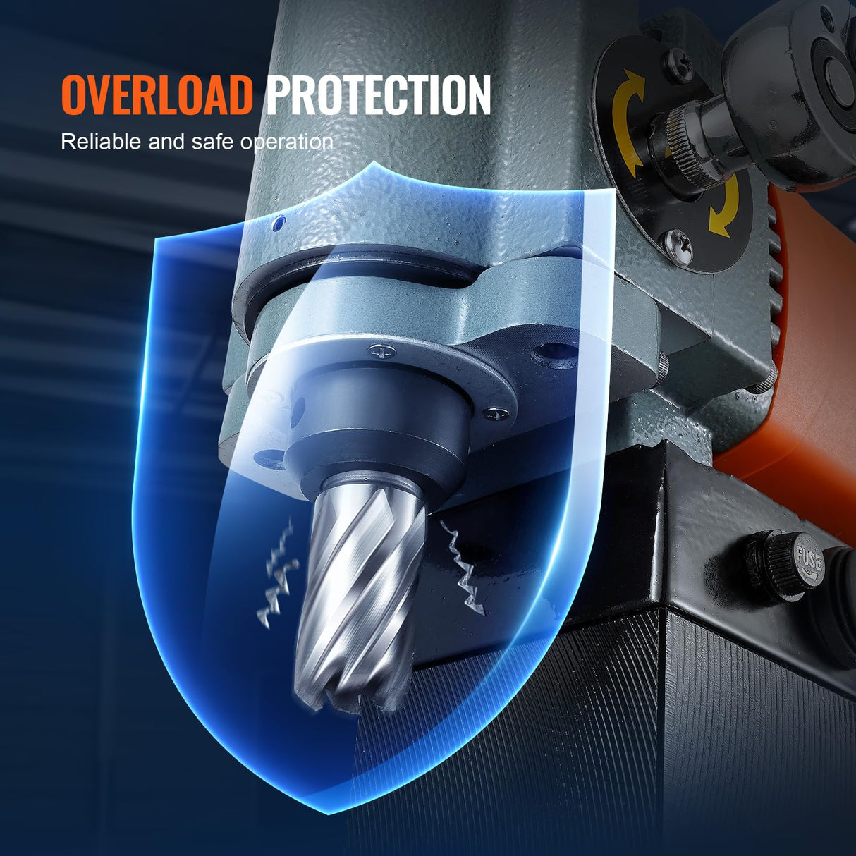 VEVOR Taladro Magnético de Perfil Bajo 1300 W Taladro Magnético Ligero y Portátil con Dispositivo de Enfriamiento y Protección contra Sobrecarga Prensa Magnética para Instalación de Equipos
