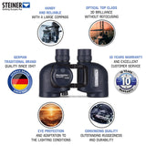 STEINER Prismáticos Marinos Navigator Autobright 7x50c: reducción del deslumbramiento del Agua y el Sol, brújula estabilizada HD, óptica de Calidad Alemana, Deportes acuáticos