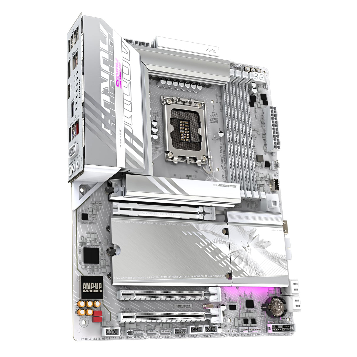 GIGABYTE Z890 AORUS Elite WIFI7 Ice Placa Base - Soporta CPUs Intel Core Ultra (Serie 2), 16+1+2 Fases VRM, hasta 8800MHz DDR5 (OC), 1xPCIe 5.0 + 3xPCIe 4.0, Wi-Fi 7, 2.5GbE LAN, Thunderbolt 4