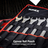 Sunex Tools 9707M - Juego de llaves combinadas métricas jumbo, 7 piezas (incluye estuche enrollable)