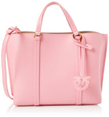 Pinko Carrie Shopper Classic Bottalata de Piel, Bolsa para Mujer, P31q_Rosa-Marino-Dorado Envejecido