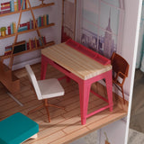 KidKraft Casa de muñecas de Madera Rowan con Muebles y Accesorios incluidos, Casita de Juguete con terraza, 4 Niveles de Juego, Juguetes niños y niñas Desde 3 años (10238)