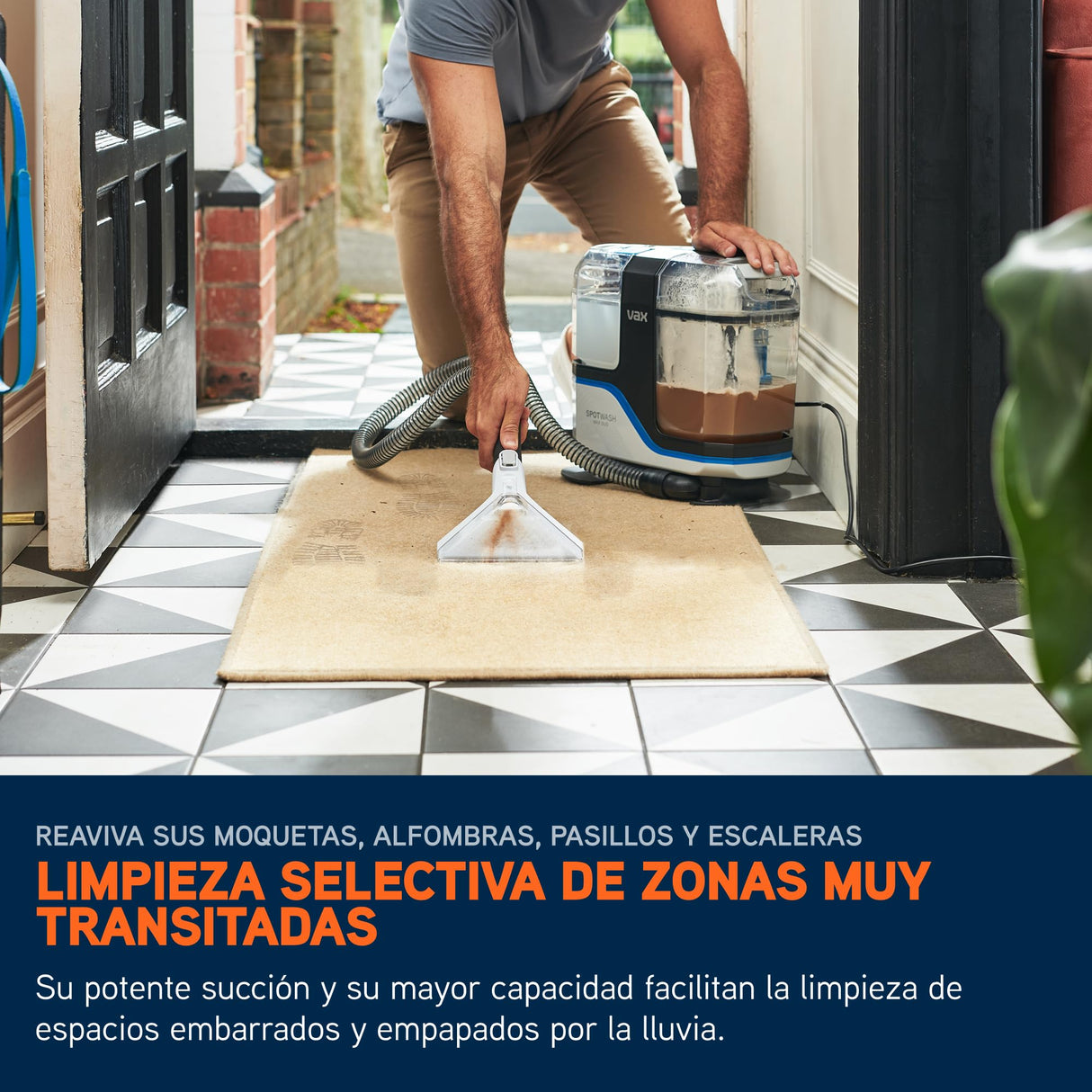 Limpiador quitamanchas Vax SpotWash Max Duo, quitamanchas para alfombras y tapicerías con tecnología SpinScrub, depósitos XL, limpieza profunda para manchas, sofás, suelos duros