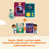 lunii - Caja de Viaje FLAM Jugar los Lobos de Thiercelieux-para niños de 7 a 12 años-2 Libros interactivos de Audio incluidos-Caja de Historias Fabricada en Francia
