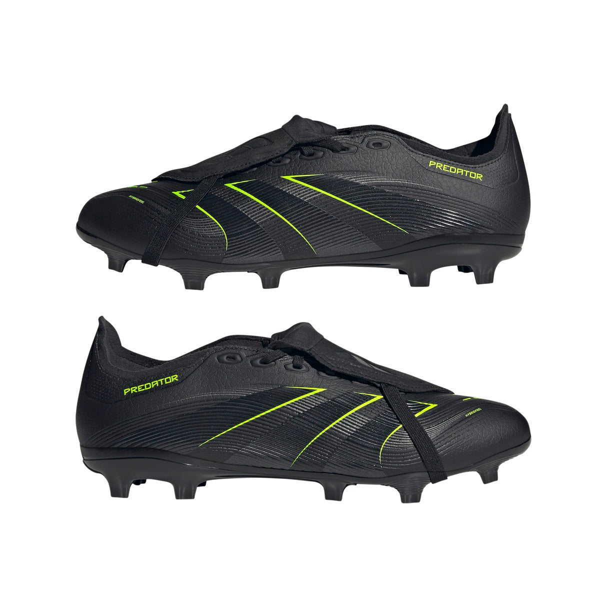 adidas Predator League Fold-Over Tongue Firm Multi Ground Football Boots, Botas de fútbol Unisex Adulto, Core Black/Carbon/Lucid Lemon, 45 1/3 EU