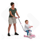 Mondo Toys - On&Go - Scribble Patinete para niños 5 en 1 - Patinete con Asiento, Pedales de Goma Suave y Grande Scooter de 3 Ruedas para niños - Edad de 1 a 5 años | MAX 50 kg - Color Rosa - 28575