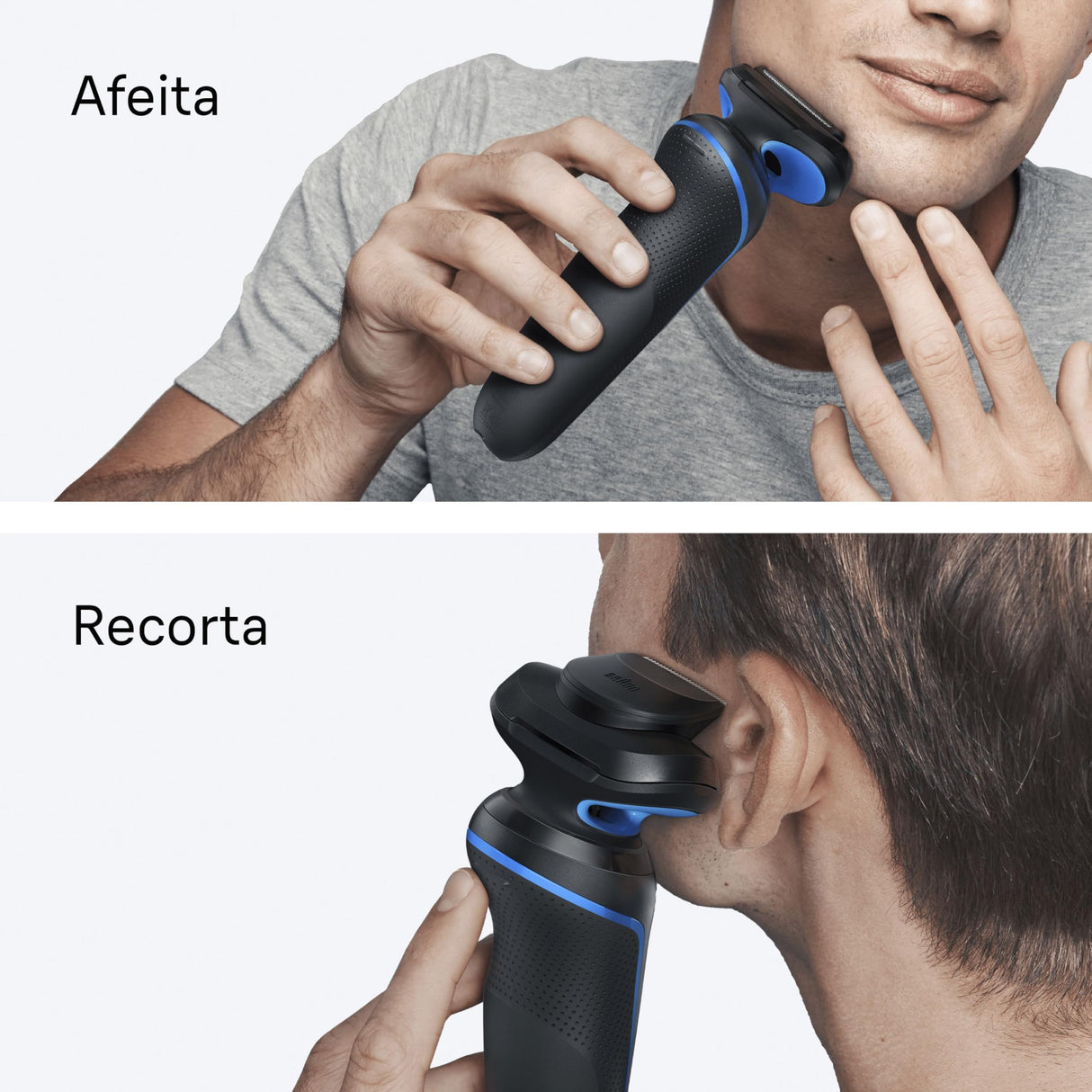 Braun Afeitadora Eléctrica Hombre Series 5, Máquina De Afeitar En Seco Y Mojado, 2 Modos De Afeitado, 50 Min De Uso, Centro De Limpieza, Recortadora De Precisión, Estuche De Viaje, 52-B7200CC, Azul