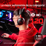 HyperX Cloud III S - Auriculares Gaming inalámbricos, Bluetooth, 2.4Ghz, PC, PS5, Xbox, Drivers 53 mm, DTS, micrófono 10mm, batería hasta 200h, Rojo-Negro