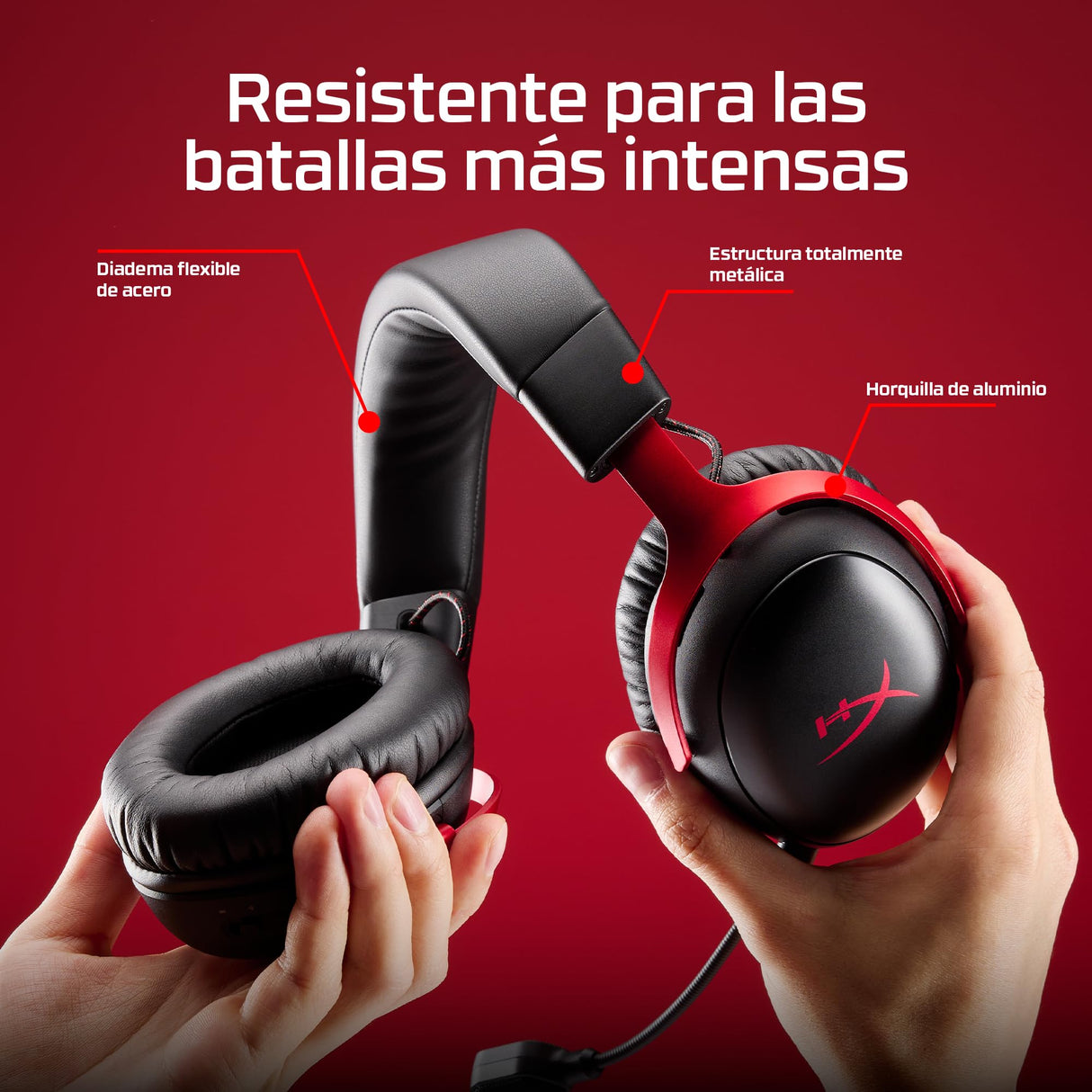 HyperX Cloud III S - Auriculares Gaming inalámbricos, Bluetooth, 2.4Ghz, PC, PS5, Xbox, Drivers 53 mm, DTS, micrófono 10mm, batería hasta 200h, Blanco