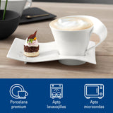 Villeroy & Boch NewWave Juego de Cappuccino, 8 pz, Porcelana, Blanco, 8 Unidad (Paquete de 1), 4