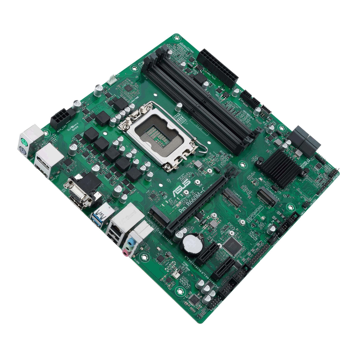ASUS Technology Holland B.V. Pro B660M-C D4-CSM Placa Base mATX, Intel B660, LGA1700, DDR4, PCI 4.0, LAN Intel 1Gb Realtek 7.1 Surround, 2xM.2, 4xSATA 6GB/s, USB 3.2 Gen 1 Control Center Express Negro