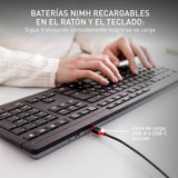 CHERRY STREAM DESKTOP RECHARGE, Pack de Teclado y Ratón Inalámbricos, Distribución de Teclado Suizo (QWERTZ), Radiofrecuencia 2,4 GHz, Teclas Silenciosas, Recargable, negro