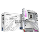 GIGABYTE Placa Base Z890 AORUS Elite X Ice - Compatible con procesadores Intel Core Ultra (Serie 2), 16+1+2 Fases VRM, hasta 9500MHz DDR5 (OC), 1xPCIe 5.0 + 4xPCIe 4.0, Wi-Fi 7, LAN 2.5GbE