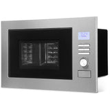 Microondas empotrable Bomann 3en1 con grill y convección, 25 L de espacio de cocción, 8 programas, incl. rejilla para grill y plato giratorio (Ø 27 cm), 900 vatios, acero inoxidable, MWG 3001 H EB