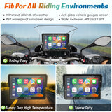 Carpuride W502B - Pantalla GPS 5 Pulgadas para Moto BMW R1200GS/R1250GS/S1000XR, CarPlay y Android Auto Inalámbrico, Pantalla Táctil Impermeable, Bluetooth Dual, Navegación Portátil para Moto