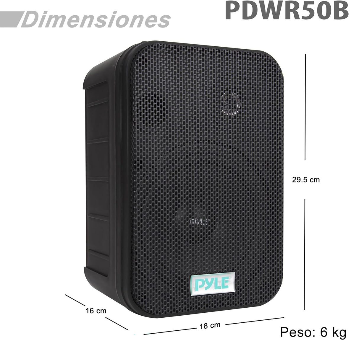 Pyle sistema de altavoces, Pared, Techo, Inalambrico, Impermeable, Waterproof, Exteriores, Interiores, Par de 3.5” de 3 vias, Activo, Pasivo. Color negro