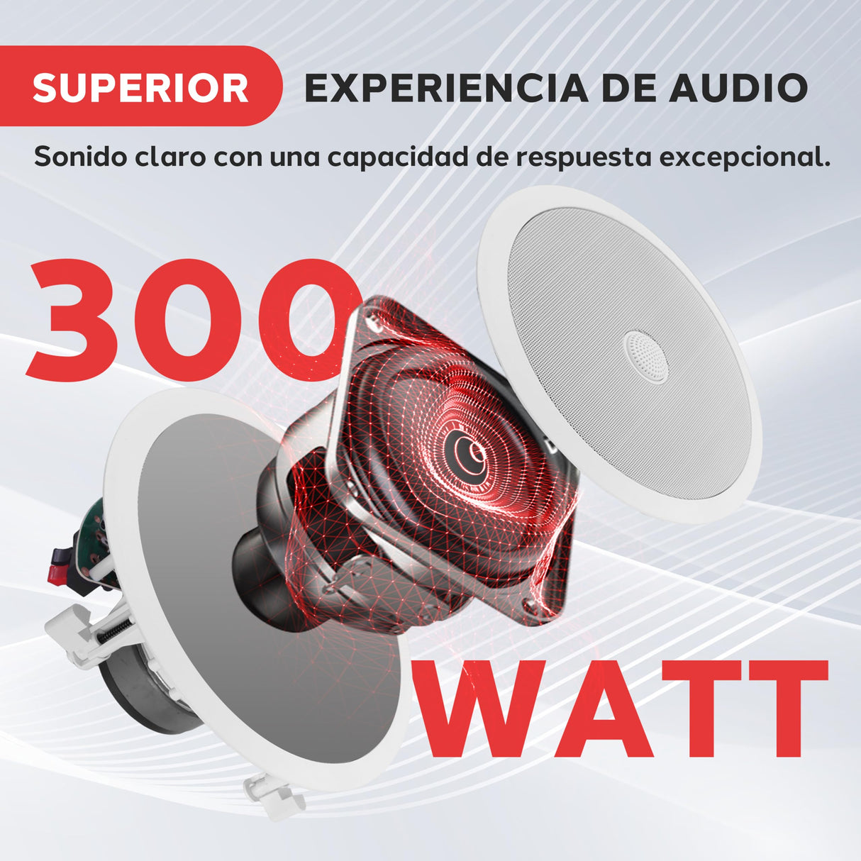 Pyle Altavoces Techo, Empotrables, 8”, Tweeter de cupula de Titanio direccionable de 1”, Frecuencia de 55Hz a 22kHz, Pico de 300V, Facil instalacion