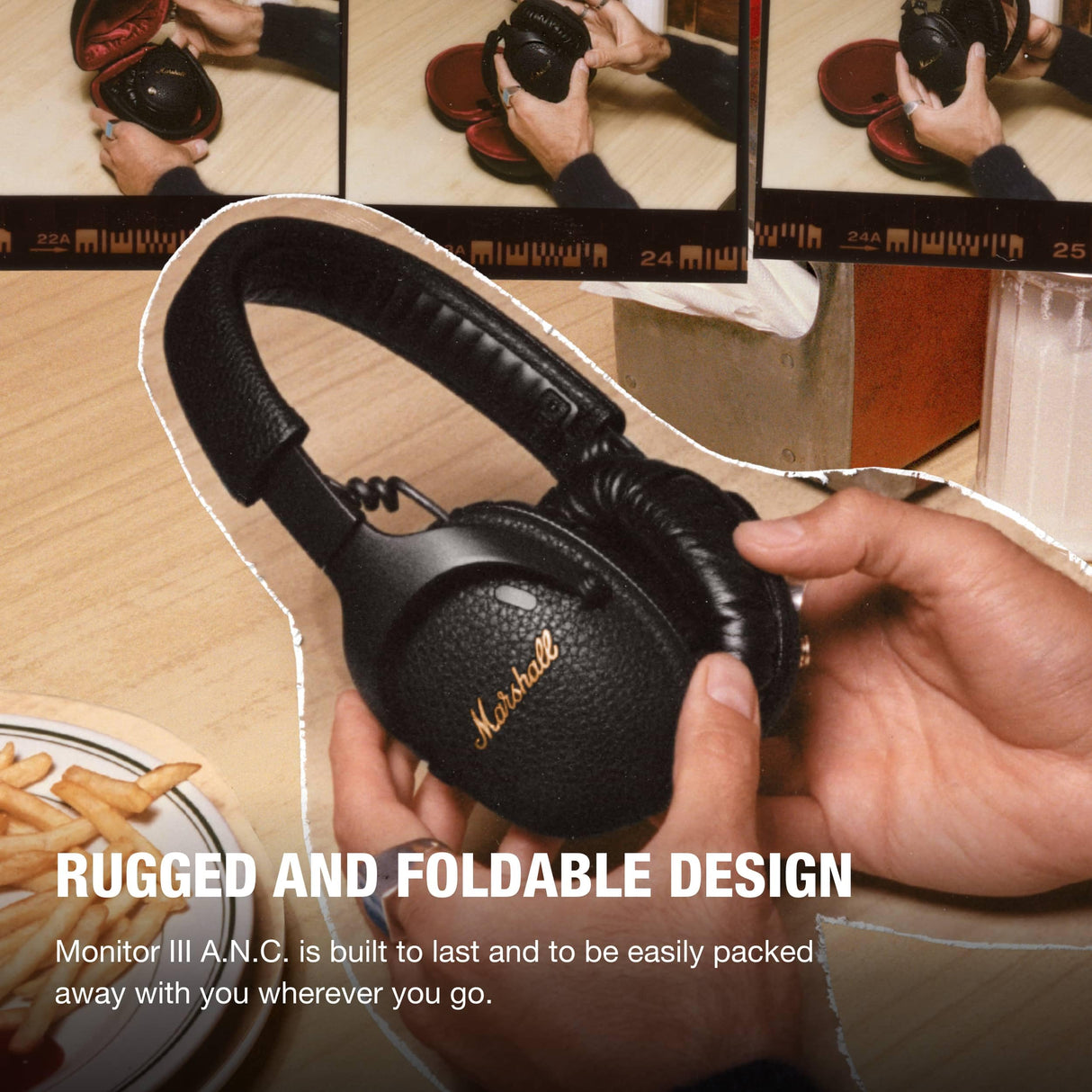 Marshall Monitor III ANC Auriculares con Cancelación Activa de Ruido, Inalámbricos Bluetooth, 70 Horas de Reproducción - Negro