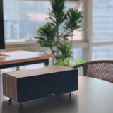 RÖTH & MYERS Bosk Speaker HiFi - Altavoz WiFi/Bluetooth. Altavoz de estantería. Diseño Único en Madera de Zebrano 100% Natural, Multiroom y Multichannel. Spotify, Airplay, DLNA, Óptica, 70W,