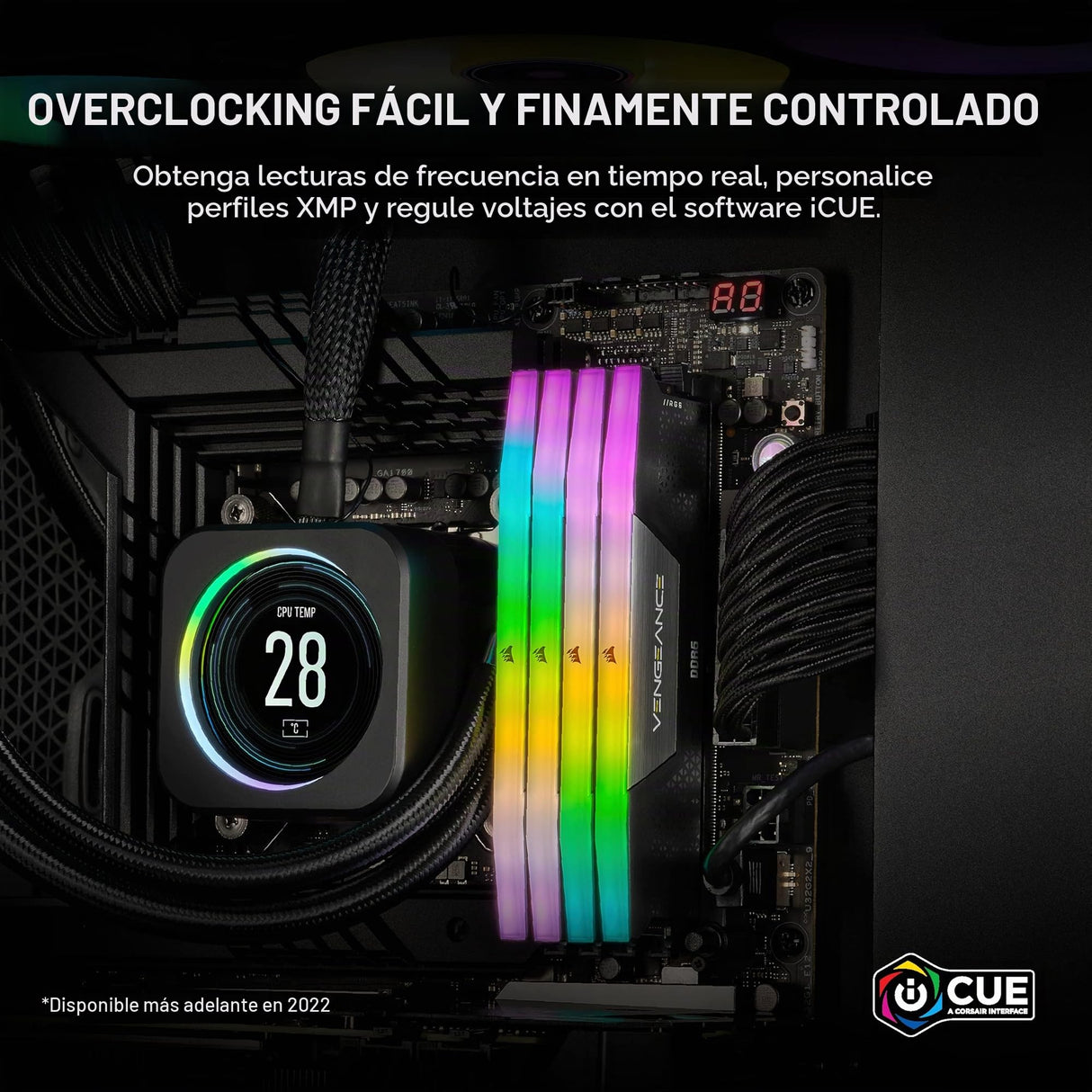 CORSAIR Vengeance RGB DDR5 48GB (2 x 24GB) hasta 5200MHz Intel RAM