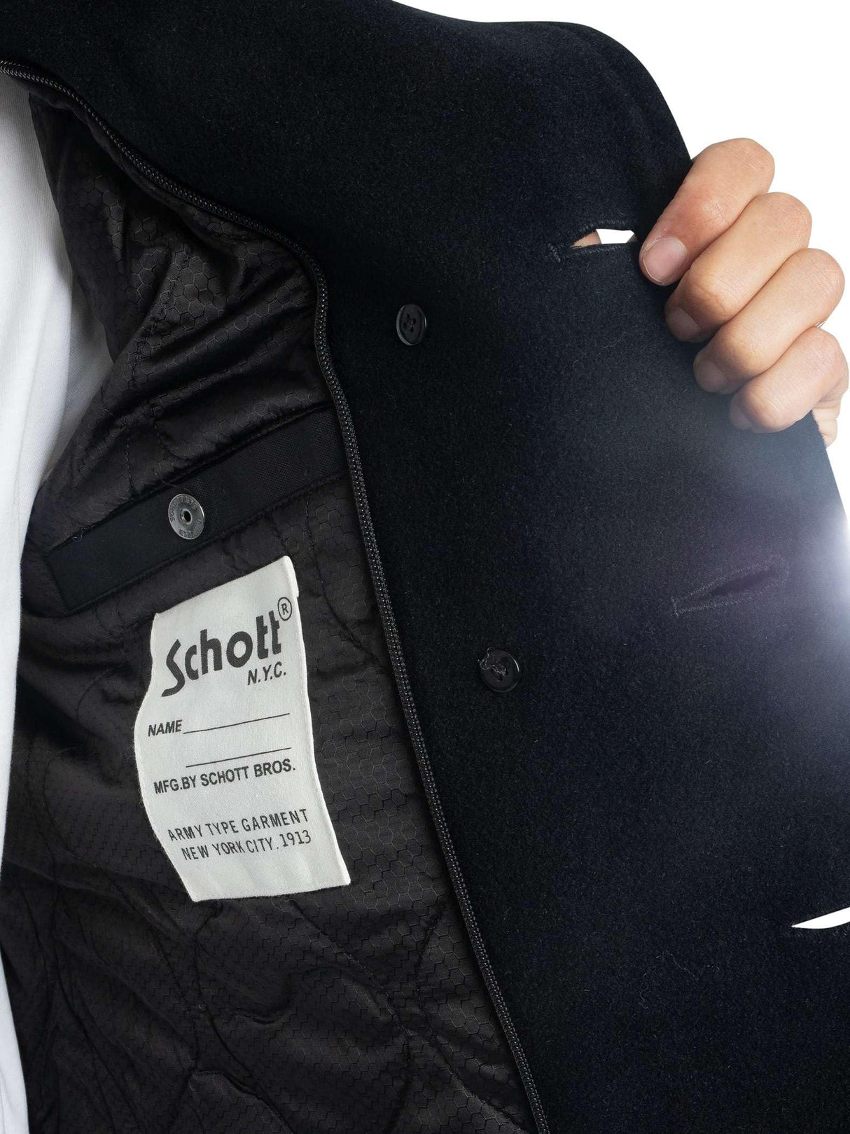 Schott NYC CYCLONE2, Chaqueta, Hombre, Azul Marino Oscuro, M