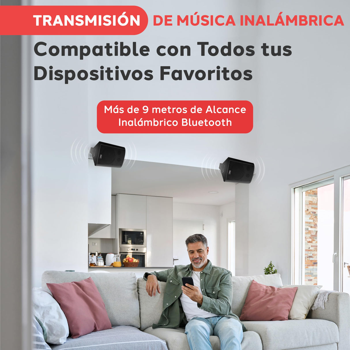 Pyle par de sistema de altavoces resistentes al agua 6.5”, Impermeables, Montaje de pared, Interiores, Exteriores, Sonido Estereo. Negro