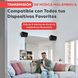 Pyle par de sistema de altavoces resistentes al agua 6.5”, Impermeables, Montaje de pared, Interiores, Exteriores, Sonido Estereo. Negro