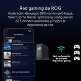 ASUS ROG Strix GS-BE18000 Router Gaming WiFi 7 tribanda, 18000 Mbps, Cobertura de hasta 307 m2, 8 Puertos 2.5G, 2 Puertos Gaming, CPU de Cuatro núcleos a 2.0 GHz, aceleración de Juegos, VPN, AiMesh