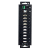 StarTech.com Hub Concentrador USB 2.0 de 10 Puertos - Hub USB Resistente con Protección de ESD de Nivel 4 - de Escritorio, Pared, DIN - con Puertos Bloqueables - Ladrón USB (USB210AIND-USB-A-HUB)