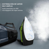 Rowenta Silence Pro -Centro de planchado, autonomía ilimitada, 8 bares, golpe vapor 600 g/min, suela Microsteam, función ECO y depósito cal, 1.3 litros, Color Negro Y Gris DG9248