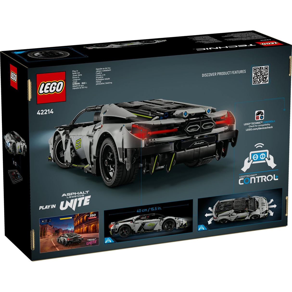 LEGO Technic Superdeportivo Lamborghini Revuelto - Maqueta de Coche Teledirigido de Juguete con Luces, Dirección y Batería Recargable - Regalo para Niños de 10+ Años 42214