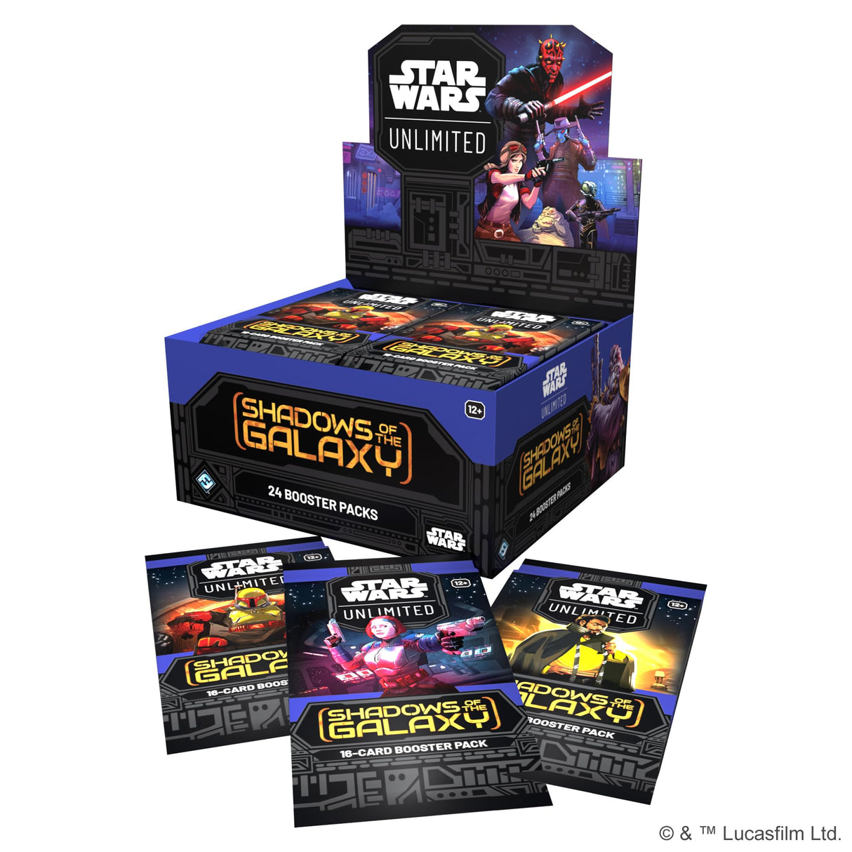 Star Wars: Unlimited TCG Shadows of The Galaxy Booster Display (Set of 24 Booster Packs) - Trading Card Game for Kids & Adults, Ages 12+, 2+ Players, 20 Min Playtime, Made by Fantasy Flight Games