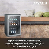 SEVERIN - Refrigerador de botellas, suficiente para 56 botellas de 0.33L cada una. Temperaturas entre 10 y 0 °C. CFKS 8840