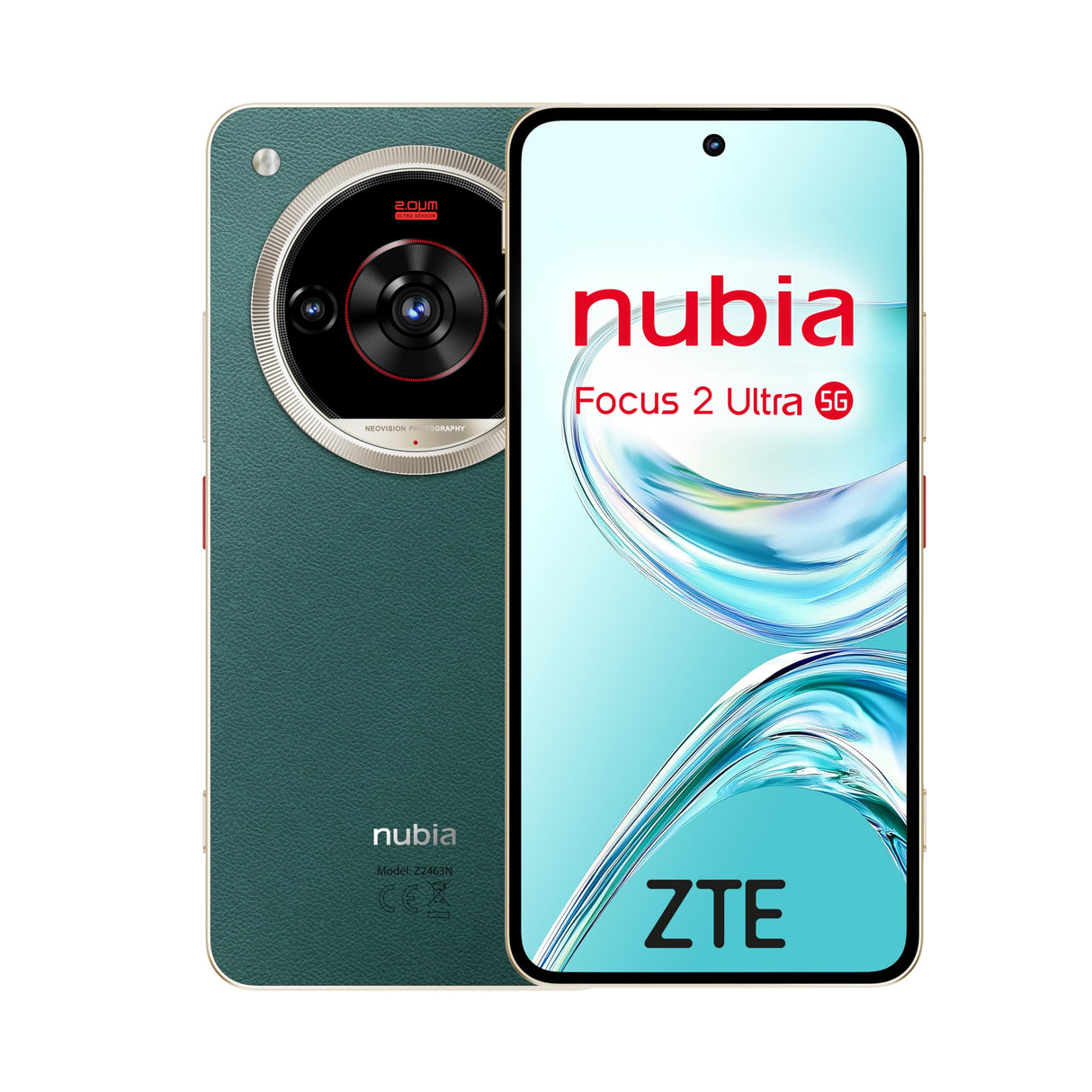 ZTE Nubia Focus 2 Ultra 5G, Smartphone Libre con IA, 8GB+512GB, Lente Giratorio, Pantalla AMOLED 6,8", Cámara 50MP con IA, Botón Capturador, Batería 5000mAh, Android 15, Incluye Funda, Verde