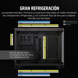 CORSAIR 2500X Pequeña-Torre mATX Caja de PC de Doble Cámara - Cristal Templado Panorámico - Conexión Inversa Compatible con Placa Base - Sin Ventiladores Incluidos - Negro/Madera de Nogal