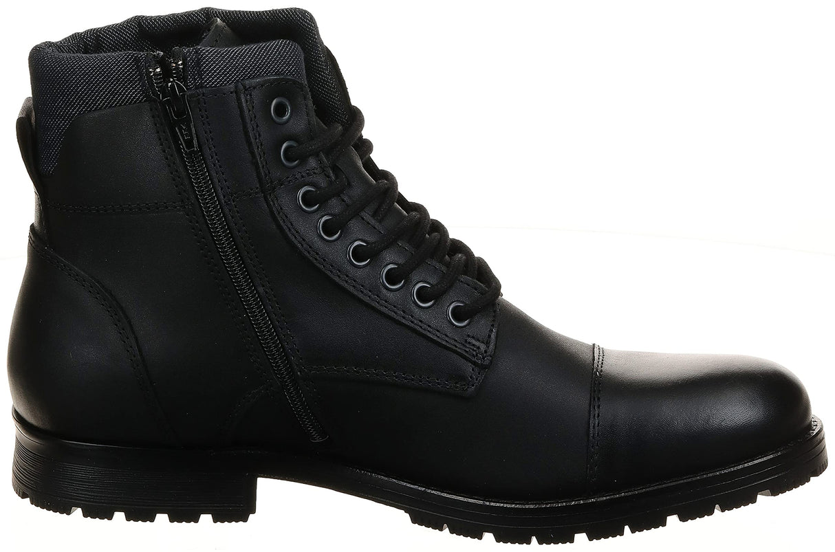 JACK & JONES - Jfwalbany Leather Anthracite STS, Botas Estilo Motero Hombre, Gris, 44 EU