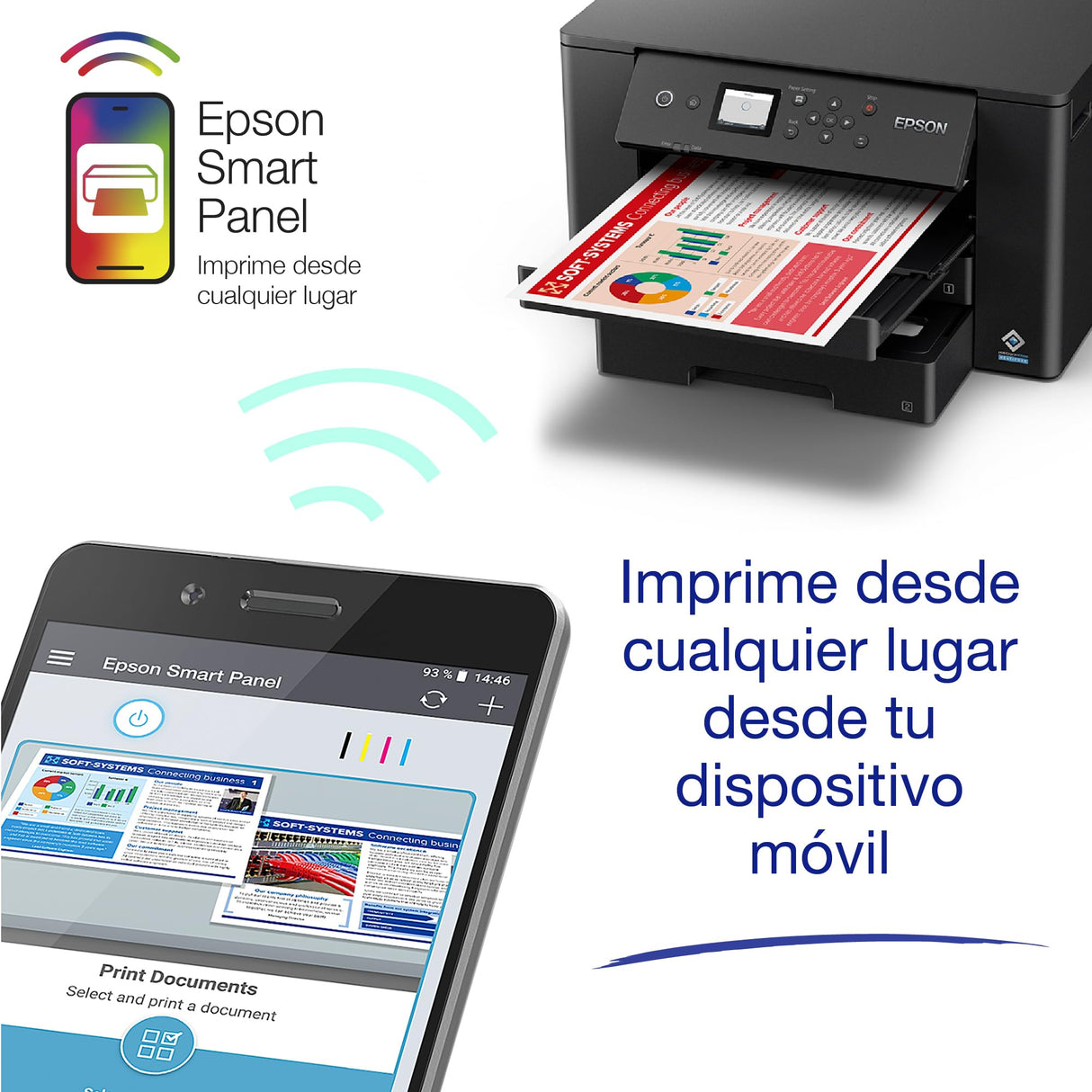 Impresora de inyección de tinta monofunción WorkForce WF-7310DTW A3+ con conectividad inalámbrica e impresión a doble cara