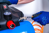 ABAC Compresor de aire silencioso portátil EASE-AIR 6, Compresor de aire sin aceite, Presión máxima 8 bar, Potencia 0.75 Hp, Depósito 6 litros, Nivel sonoro 49 dB