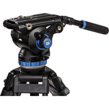 Benro Trípode de Video de Aluminio de Doble Etapa A673TM y Cabeza S8PRO, Cuenco de 75 mm, 3 Secciones de Pata, Bloqueo de Palanca giratoria