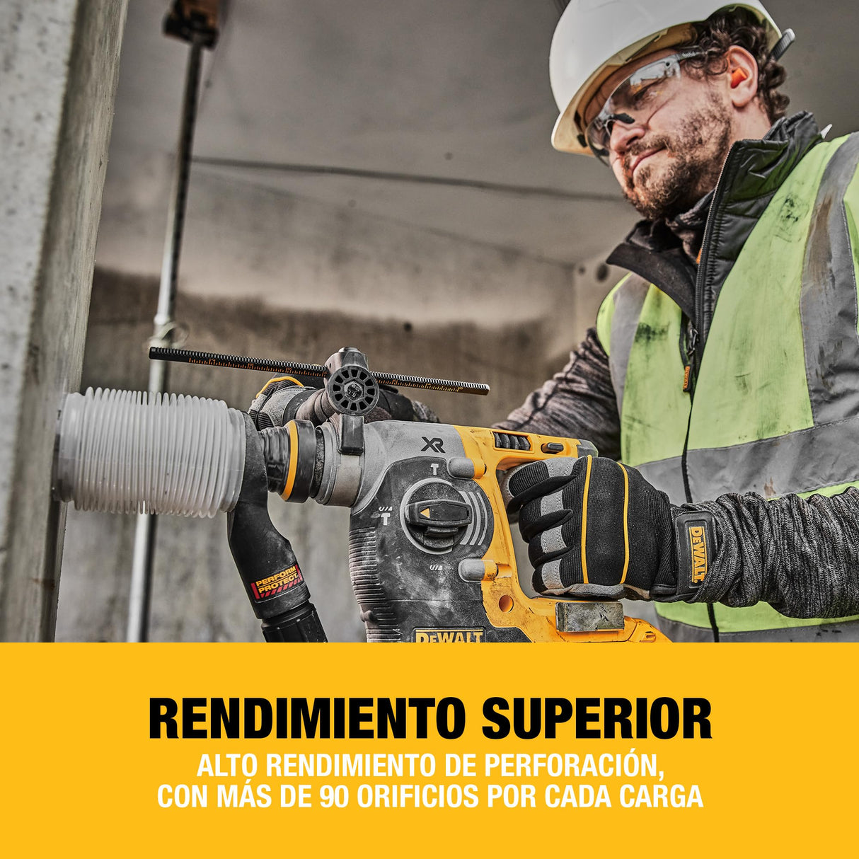 DEWALT Taladro Percutor SDS-Plus sin escobillas XR 18V de 24 mm con 2 baterías de 5Ah, cargador multi-voltaje XR y caja de herramientas resistente TSTAK, DCH273P2T-QW.