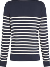 Tommy Hilfiger Jersey de Punto para Mujer, Multicolor (Dark Night Navy/Ivory Petal STP), L