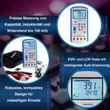 PeakTech 2170 - Medidor LCR, Dispositivo de Medición Esr con Usb, Incluido Software, Frecuencia 1/120 Hz, 1/10/100 Khz, Digital, Medición de Corriente, Pantalla LCD Iluminada, Gráfico de Barras