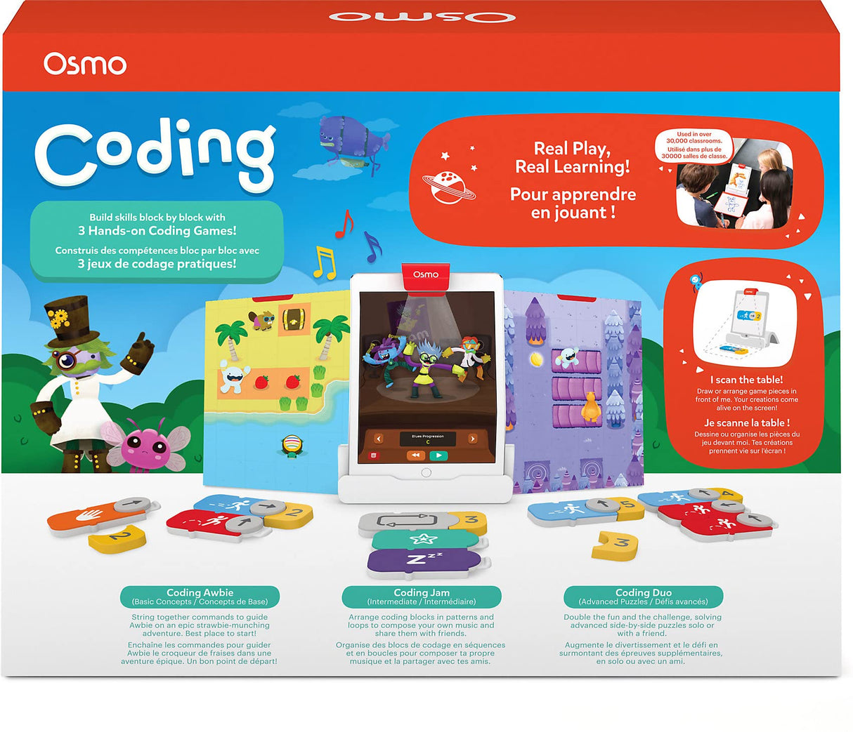 Osmo - Coding Starter Kit for iPad - 3 Hands-on Learning Games - Ages 5-10+ - Learn to Code, Coding Basics & Coding Puzzles - iPad Base Included.