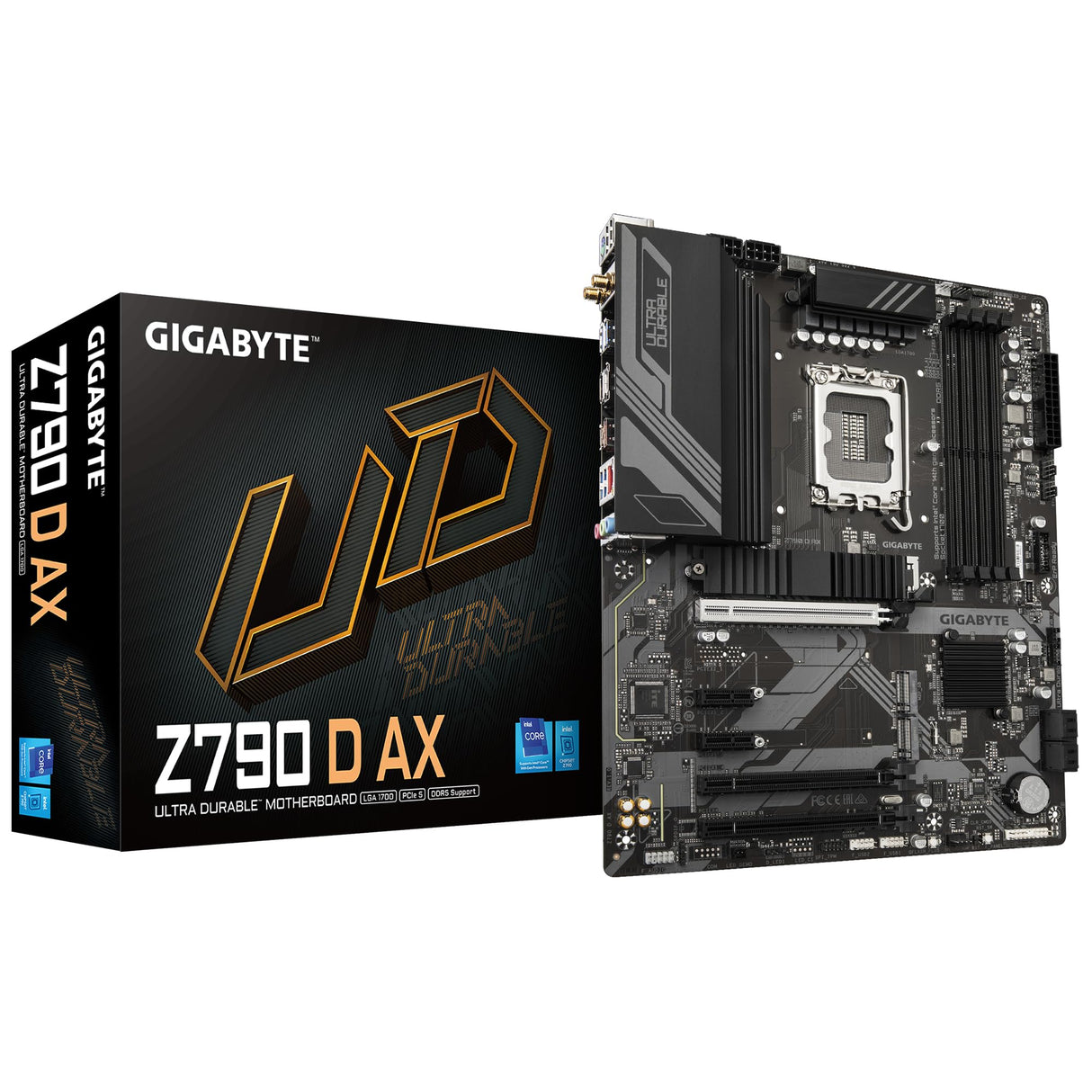 GIGABYTE Z790 D AX Placa Base - Soporta CPUs Intel Core de 14ª generación, VRM Digital de 12+1+1 Fases, hasta 7600MHz DDR5 (OC), 3xPCIe 4.0 M.2, Wi-Fi 6E, LAN de 2.5GbE, USB 3.2 Gen 2