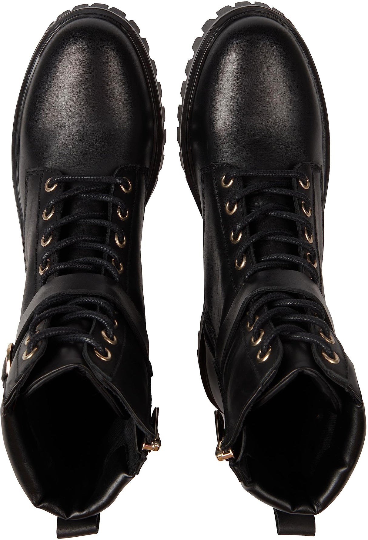 Tommy Hilfiger Mujer Botines de caña baja Buckle Lace Up Botas, Negro (Black), 37 EU